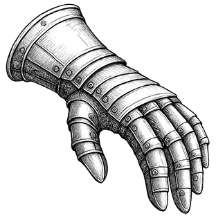 Gantelet, armure militaire
