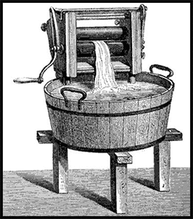 Lave-linge, invention des objets