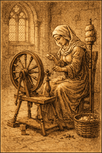 Rouet à tisser, invention des objets