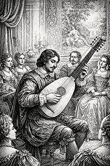 Théorbe, divertissement invention