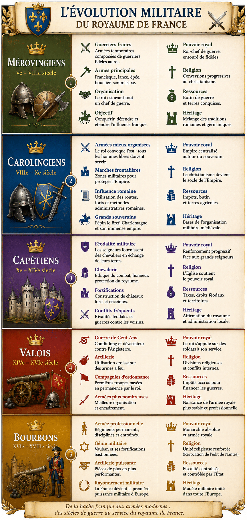 Évolution militaire du royaume de France